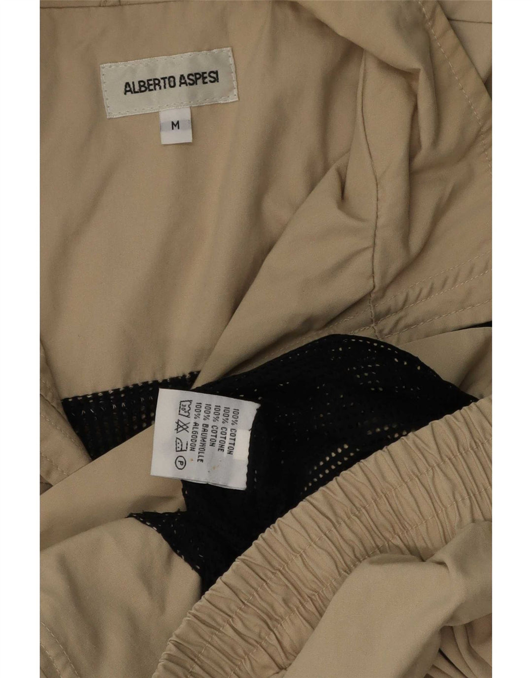 Alberto Aspesi Mens Bomber Jacket UK 38 Medium Beige Cotton