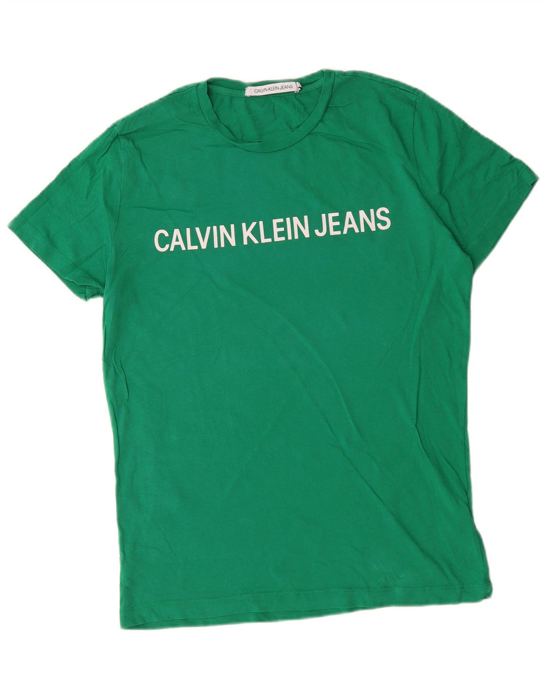 Calvin Klein Jeans Mens Graphic T-Shirt Top Medium Green Cotton