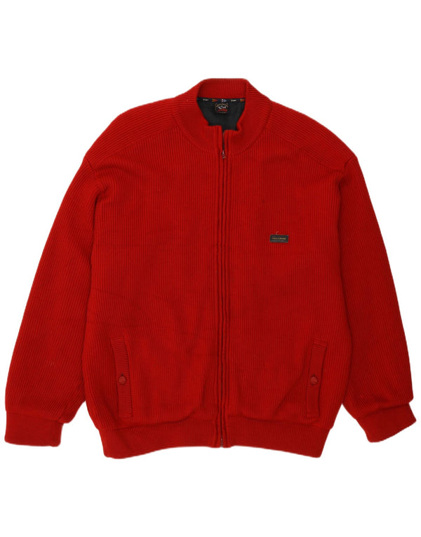 Paul & Shark Mens Yachting Knit Bomber Jacket UK 44 2XL Red New Wool