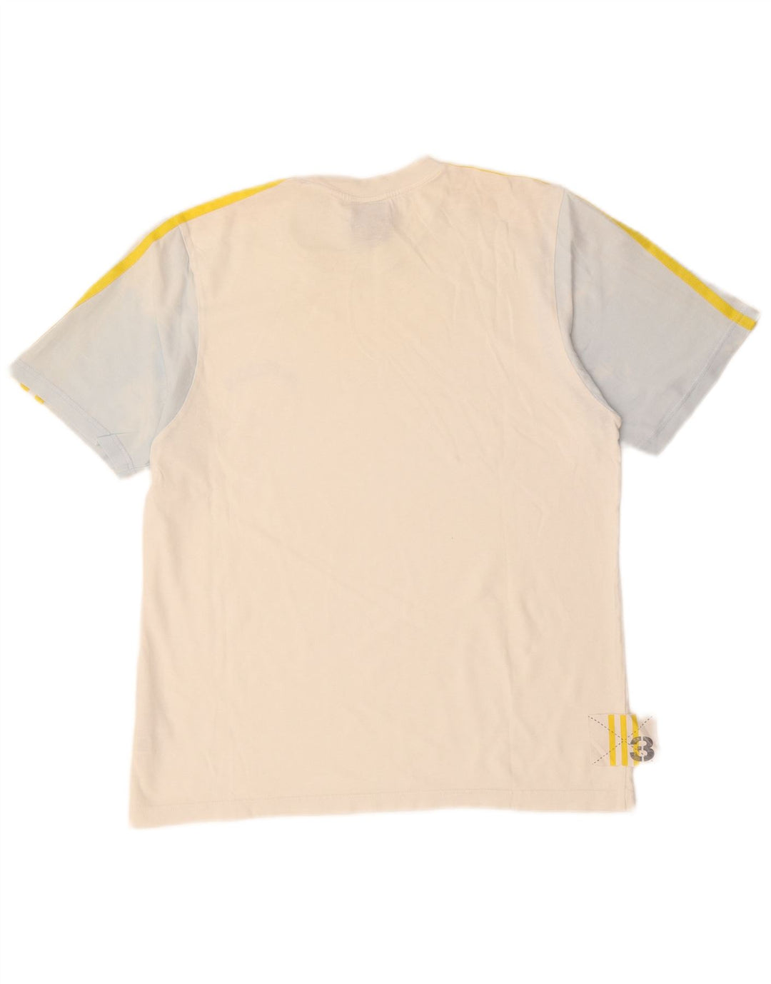 ADIDAS Mens T-Shirt Top Small White Colourblock Cotton