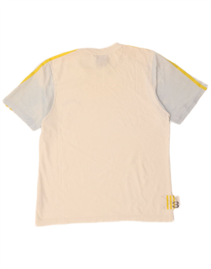 ADIDAS Mens T-Shirt Top Small White Colourblock Cotton