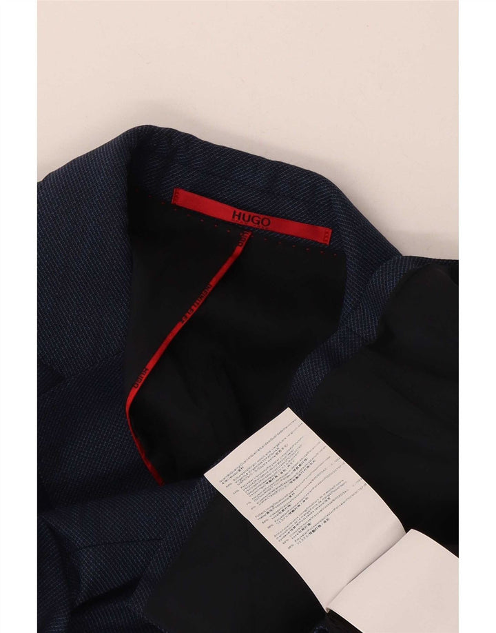 Hugo Boss Mens 2 Button Blazer Jacket EU 46 Small Navy Blue Virgin Wool