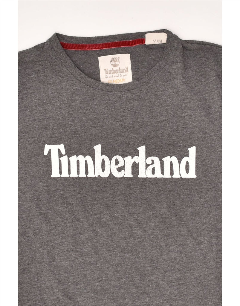 TIMBERLAND Womens Graphic Top Long Sleeve UK 14 Medium Grey Cotton | Vintage Timberland | Thrift | Second-Hand Timberland | Used Clothing | Messina Hembry 