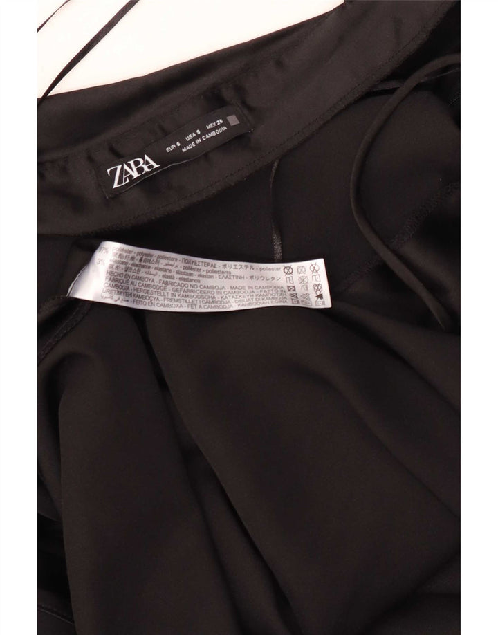 Zara Womens Maxi Slip Dress UK 10 Small Black Polyester