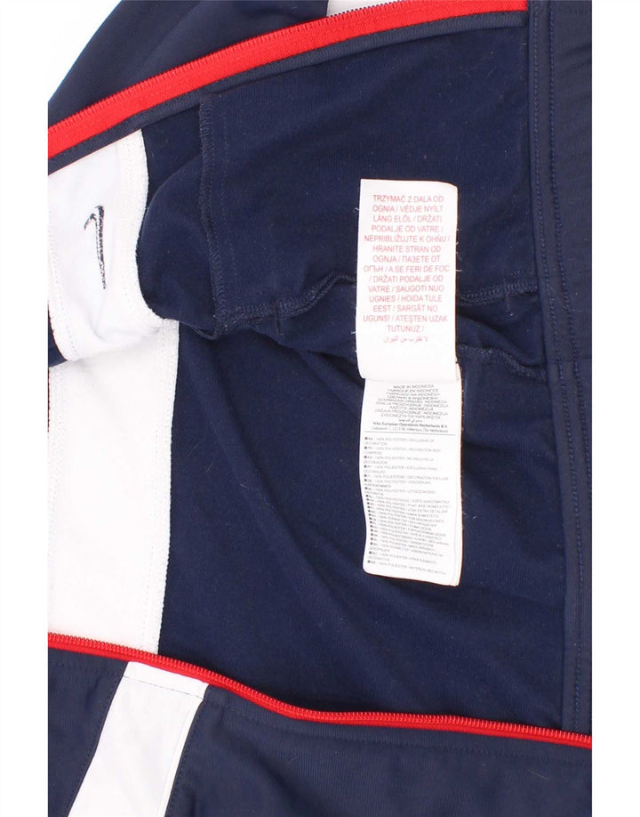 Nike Boys Tracksuit Top Jacket 3-4 Years XS Navy Blue Colourblock Polyester