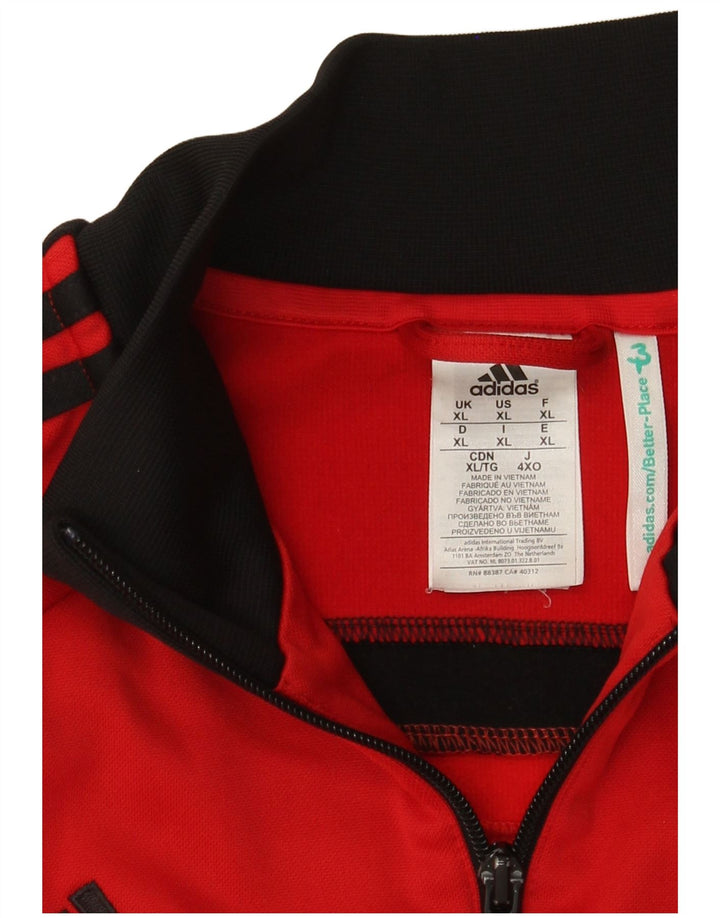 Adidas Mens Tracksuit Top Jacket XL Red Colourblock Polyester