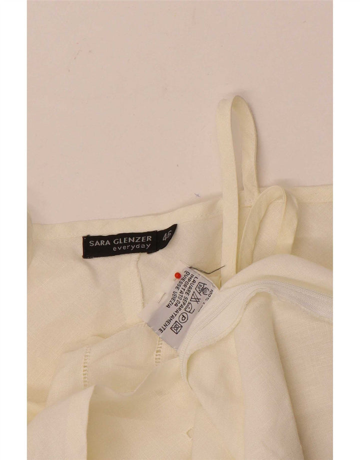 Sara Glenzer Womens Cami Top IT 46 Large White Linen