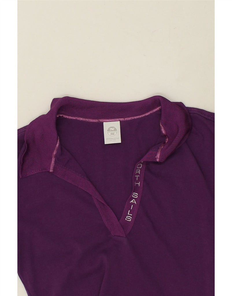 NORTH SAILS Womens Polo Shirt UK 14 Large Purple Cotton Vintage North Sails and Second-Hand North Sails from Messina Hembry 