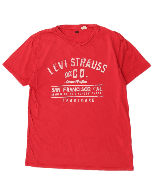 Levi's Mens Graphic T-Shirt Top Medium Red Cotton