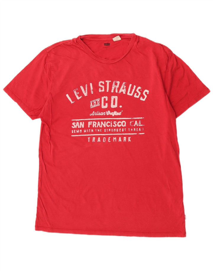 Levi's Mens Graphic T-Shirt Top Medium Red Cotton