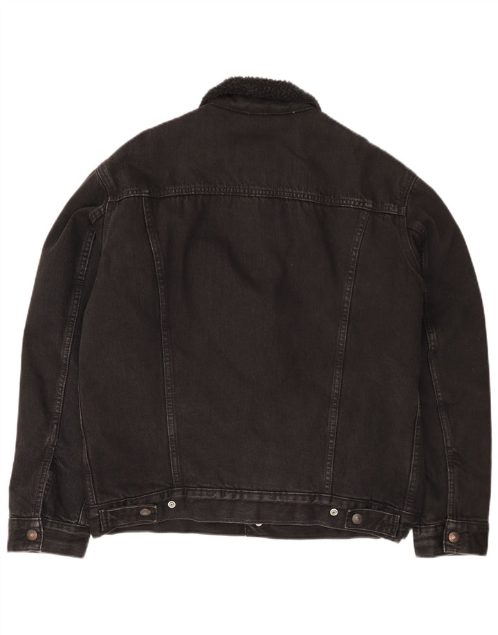 Levi's Mens Denim Sherpa Jacket UK 38 Medium Black Cotton