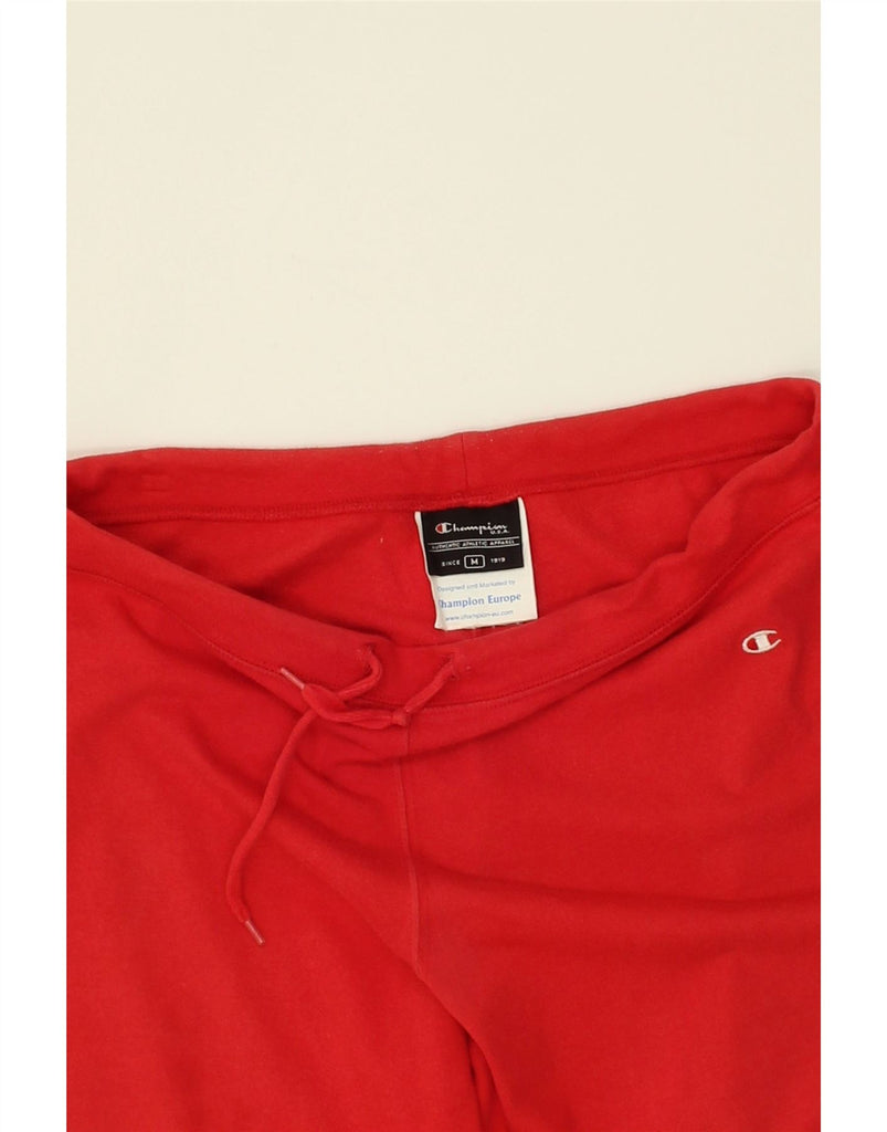 CHAMPION Womens Capri Tracksuit Trousers UK 14 Medium Red Cotton | Vintage Champion | Thrift | Second-Hand Champion | Used Clothing | Messina Hembry 