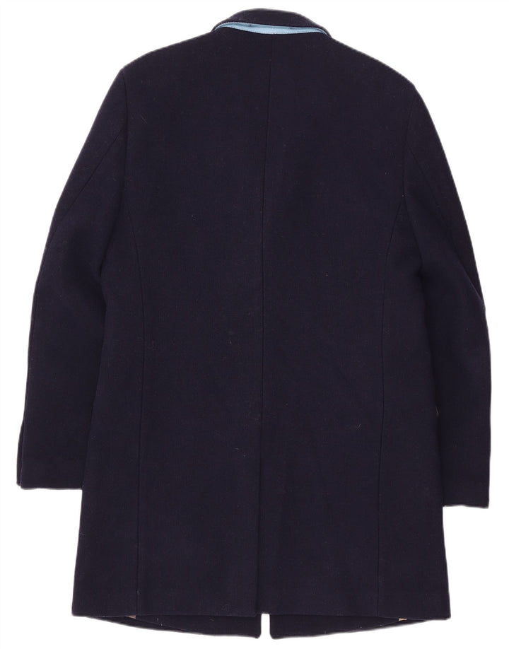 Vintage Mens Overcoat UK 42 XL Navy Blue Wool
