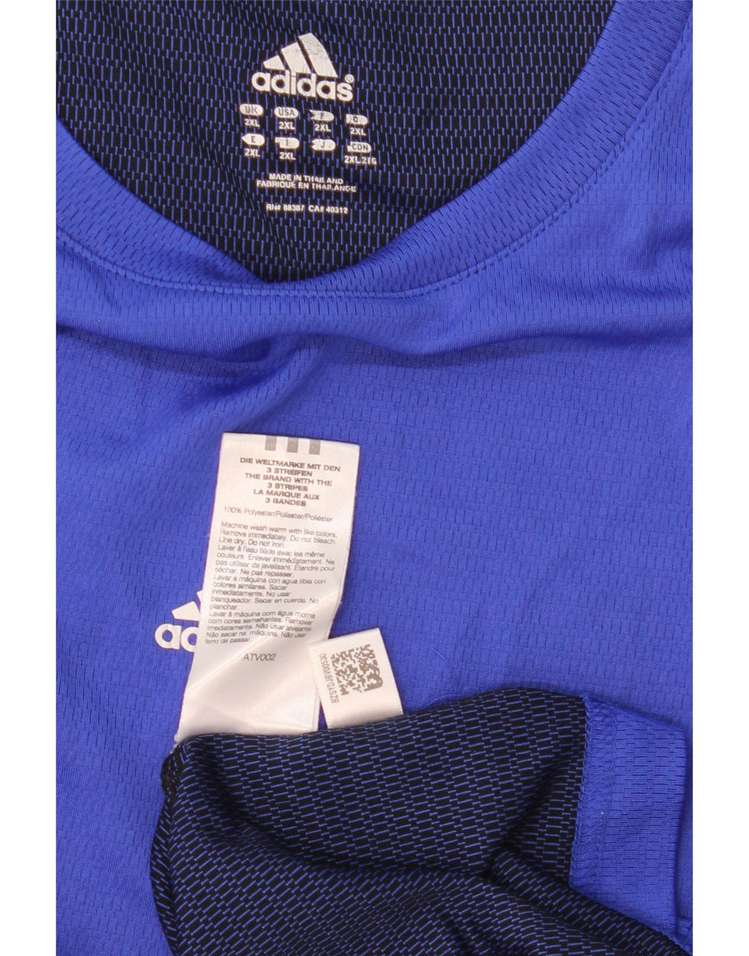 ADIDAS Mens Climalite T-Shirt Top 2XL Blue Polyester