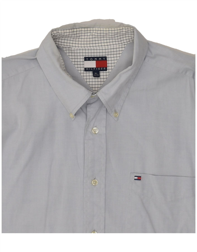 TOMMY HILFIGER Mens Shirt XL Grey Cotton | Vintage Tommy Hilfiger | Thrift | Second-Hand Tommy Hilfiger | Used Clothing | Messina Hembry 