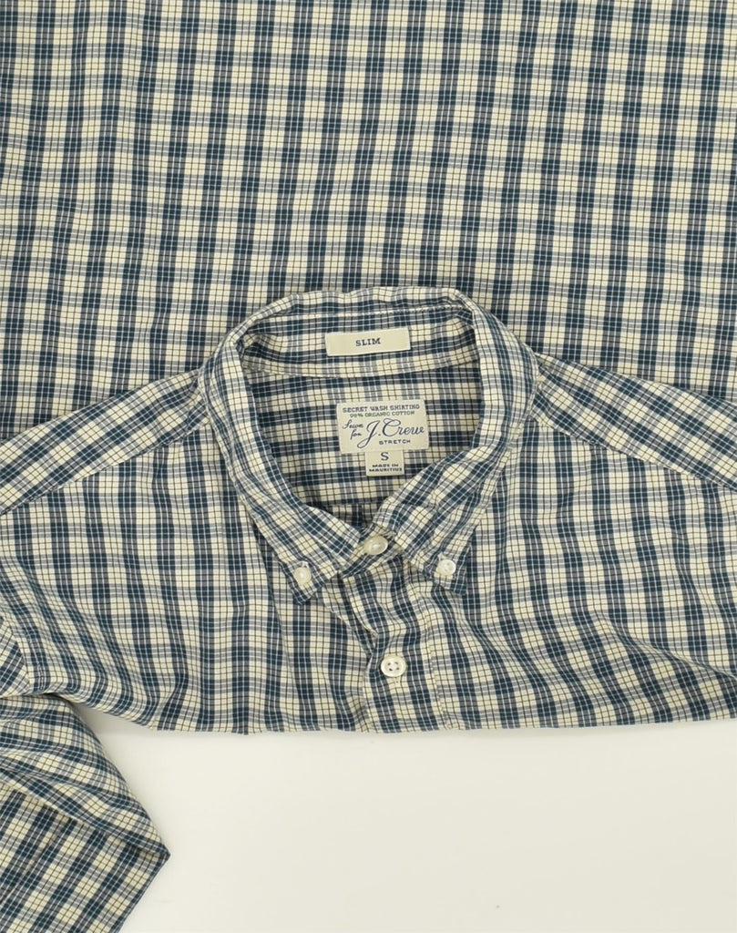 J. CREW Mens Slim Shirt Small Blue Check Cotton | Vintage J. Crew | Thrift | Second-Hand J. Crew | Used Clothing | Messina Hembry 