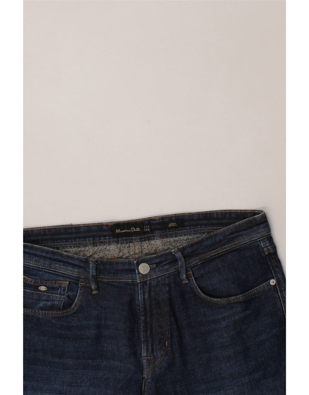 MASSIMO DUTTI Mens Slim Jeans EU 42 Large W32 L32 Navy Blue Cotton Vintage Massimo Dutti and Second-Hand Massimo Dutti from Messina Hembry 