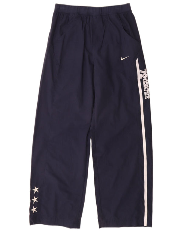 Nike Boys Graphic Tracksuit Trousers 12-13 Years Large Navy Blue Polyester