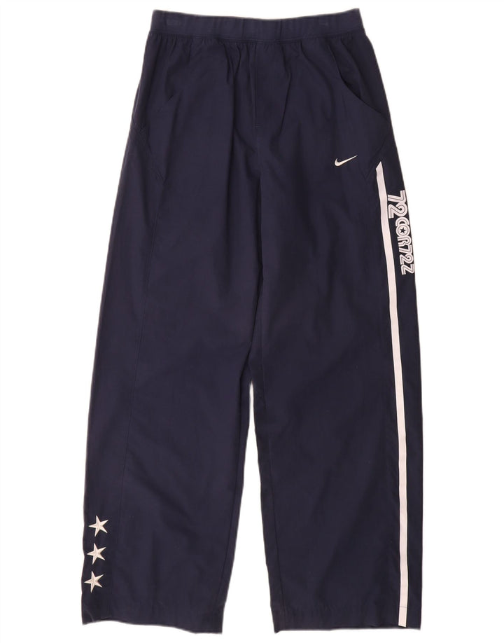 Nike Boys Graphic Tracksuit Trousers 12-13 Years Large Navy Blue Polyester