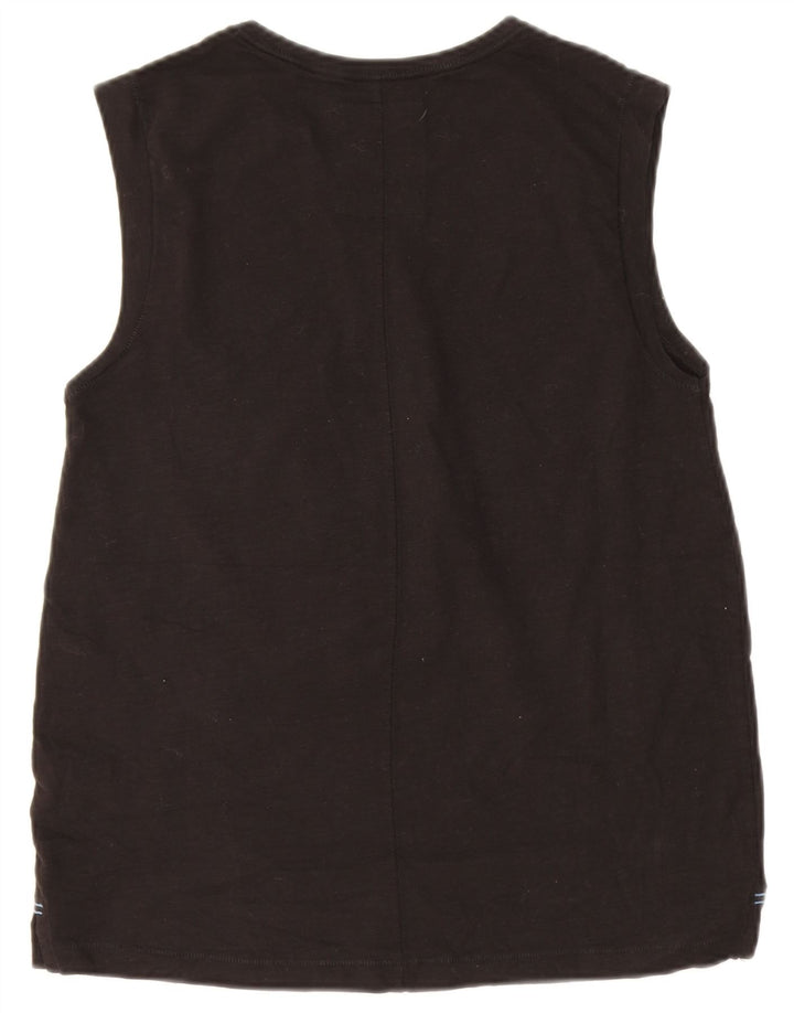 Fat Face Womens Vest Top UK 10 Small Black Cotton