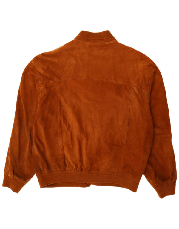 Vintage Mens Suede Jacket IT 58 4XL Brown Leather