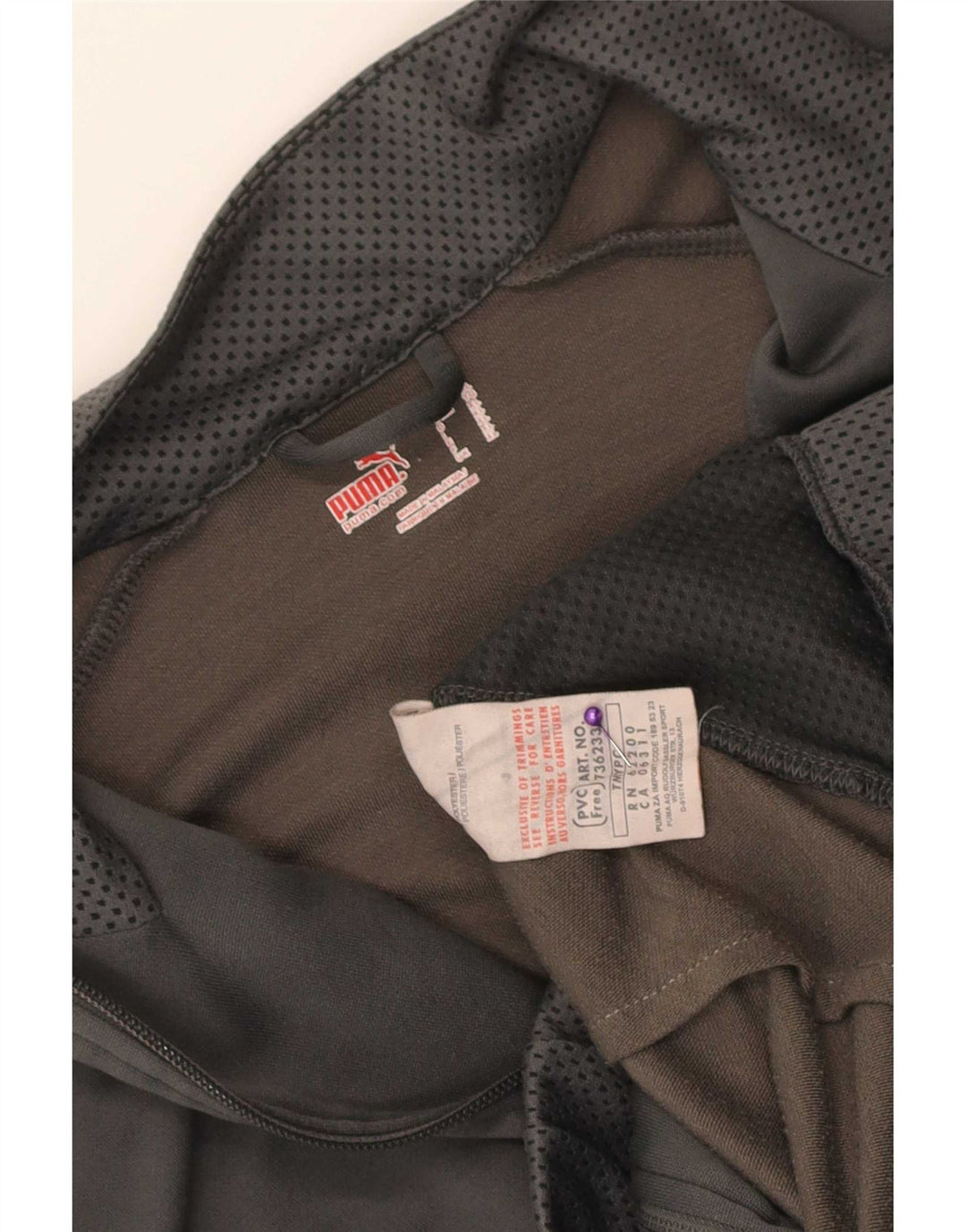 Puma Mens Graphic Tracksuit Top Jacket XL Grey Polyester