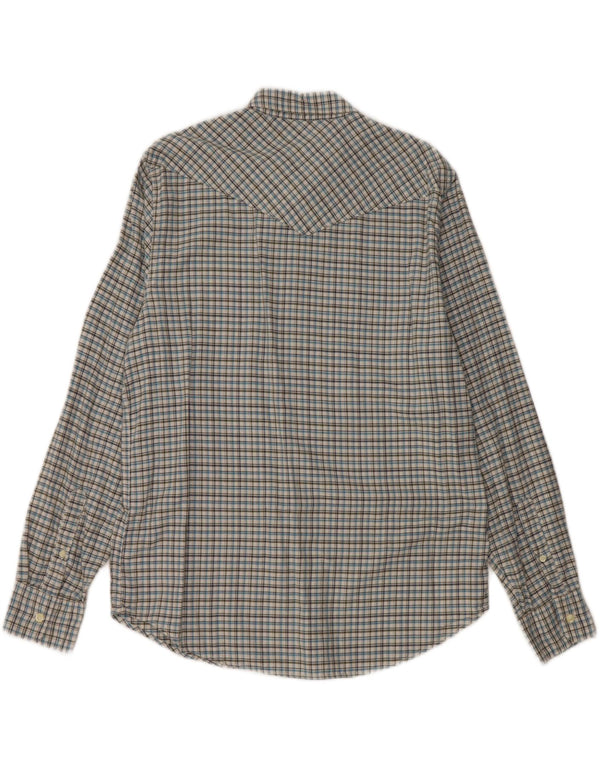 LEVI'S Mens Coupe Standard Standard Fit Shirt Medium Blue Check Cotton