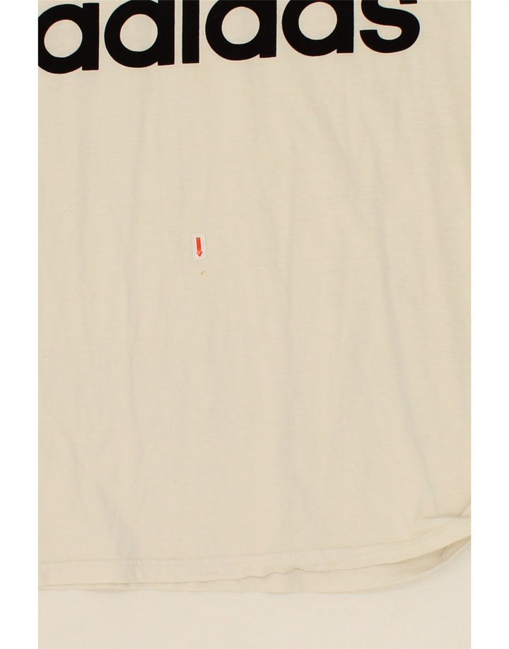 ADIDAS Mens Graphic T-Shirt Top Large White Cotton Vintage Adidas and Second-Hand Adidas from Messina Hembry 