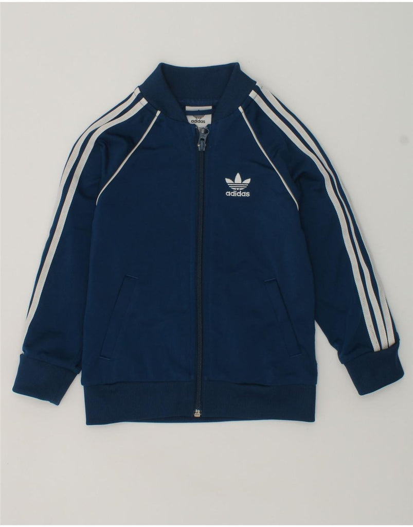 ADIDAS Boys Tracksuit Top Jacket 2-3 Years Navy Blue Polyester | Vintage Adidas | Thrift | Second-Hand Adidas | Used Clothing | Messina Hembry 