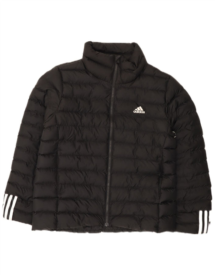 Adidas Womens Padded Jacket UK 12/14 Medium Black Polyester