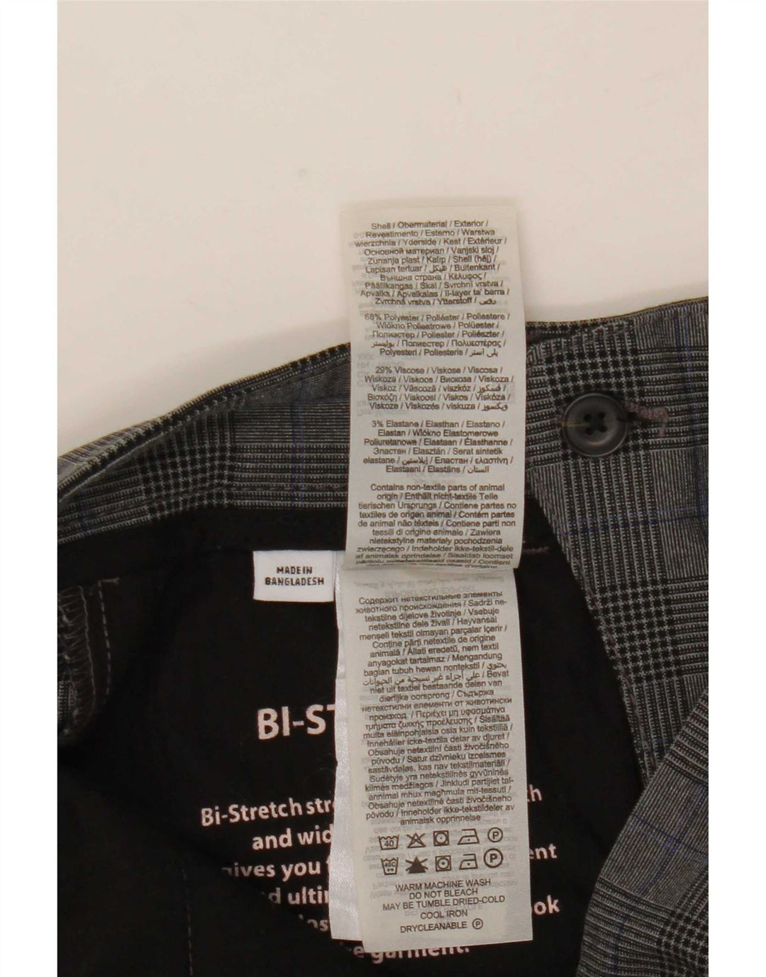 Jack & Jones Mens Marco Slim Suit Trousers W28 L30 Grey Check Polyester