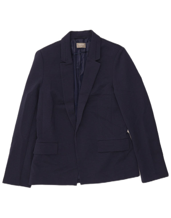 Oasis Womens Open Blazer Jacket UK 10 Small Navy Blue Polyester