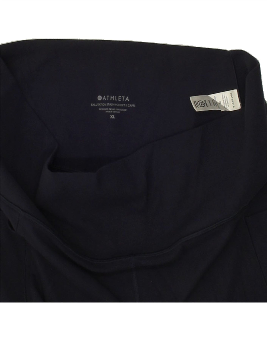 ATHLETA Womens Capri Leggings UK 18 XL Navy Blue Polyester Vintage Athleta and Second-Hand Athleta from Messina Hembry 