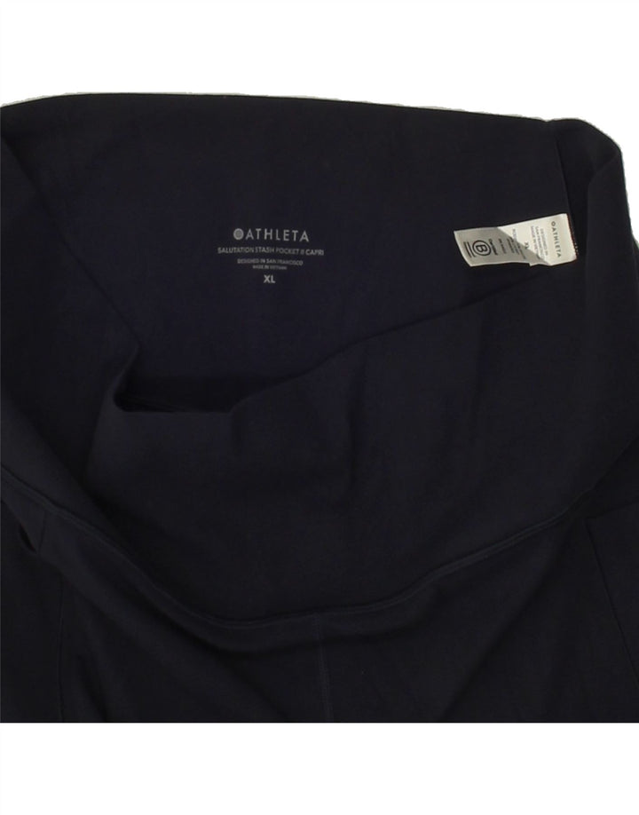 ATHLETA Womens Capri Leggings UK 18 XL Navy Blue Polyester Vintage Athleta and Second-Hand Athleta from Messina Hembry 