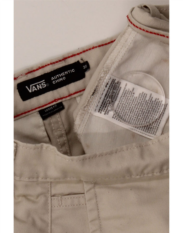 Vans Mens Loose Fit Chino Trousers W30 L29 Beige Polyester