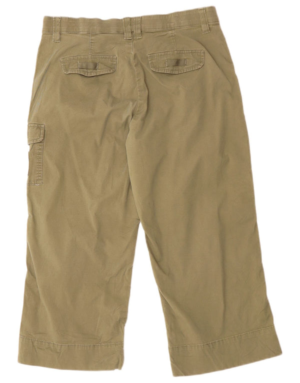 Lee Womens Cargo Capri Trousers US 12 Large W30 L20 Khaki Cotton