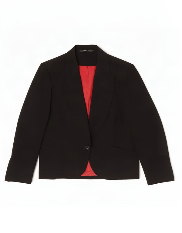 Laura Ashley Womens 1 Button Blazer Jacket UK 16 Large Black Polyester