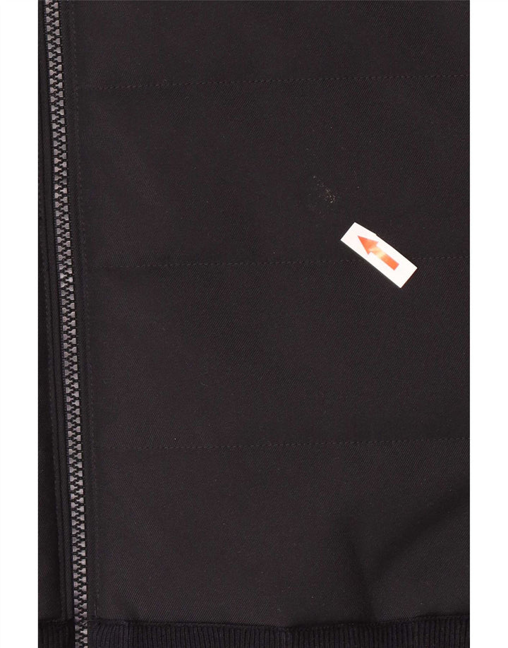 Massimo Dutti Mens Bomber Jacket UK 42 XL Black Cotton