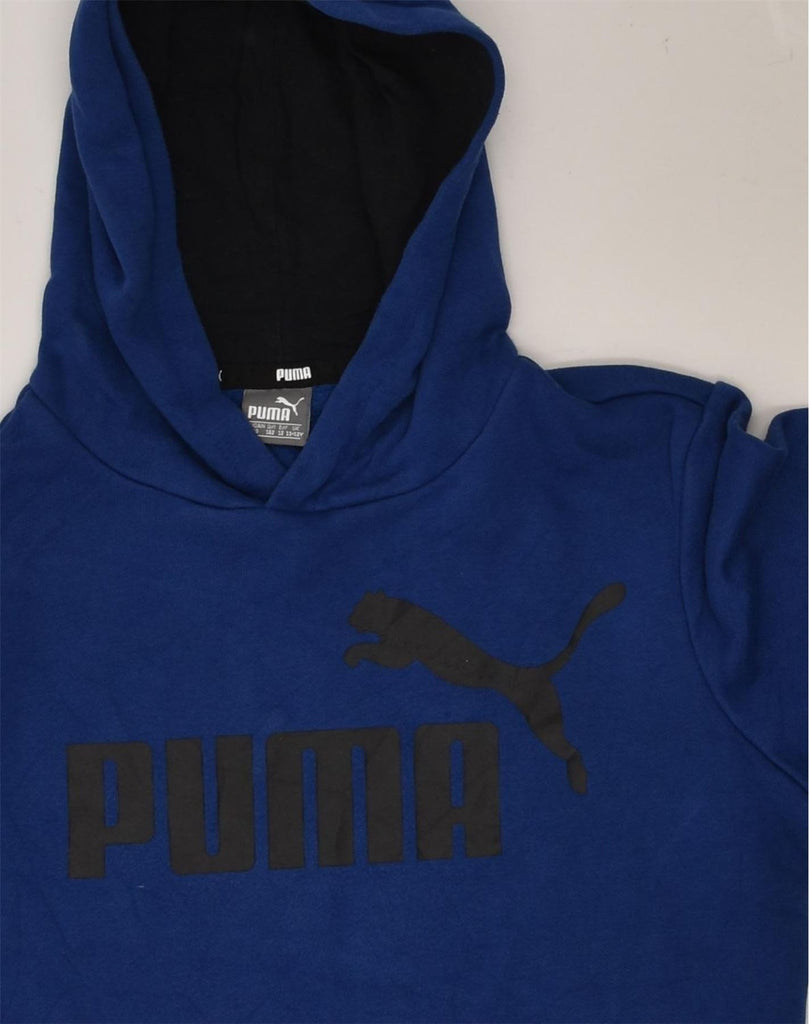 PUMA Boys Graphic Hoodie Jumper 11-12 Years Blue Cotton | Vintage Puma | Thrift | Second-Hand Puma | Used Clothing | Messina Hembry 