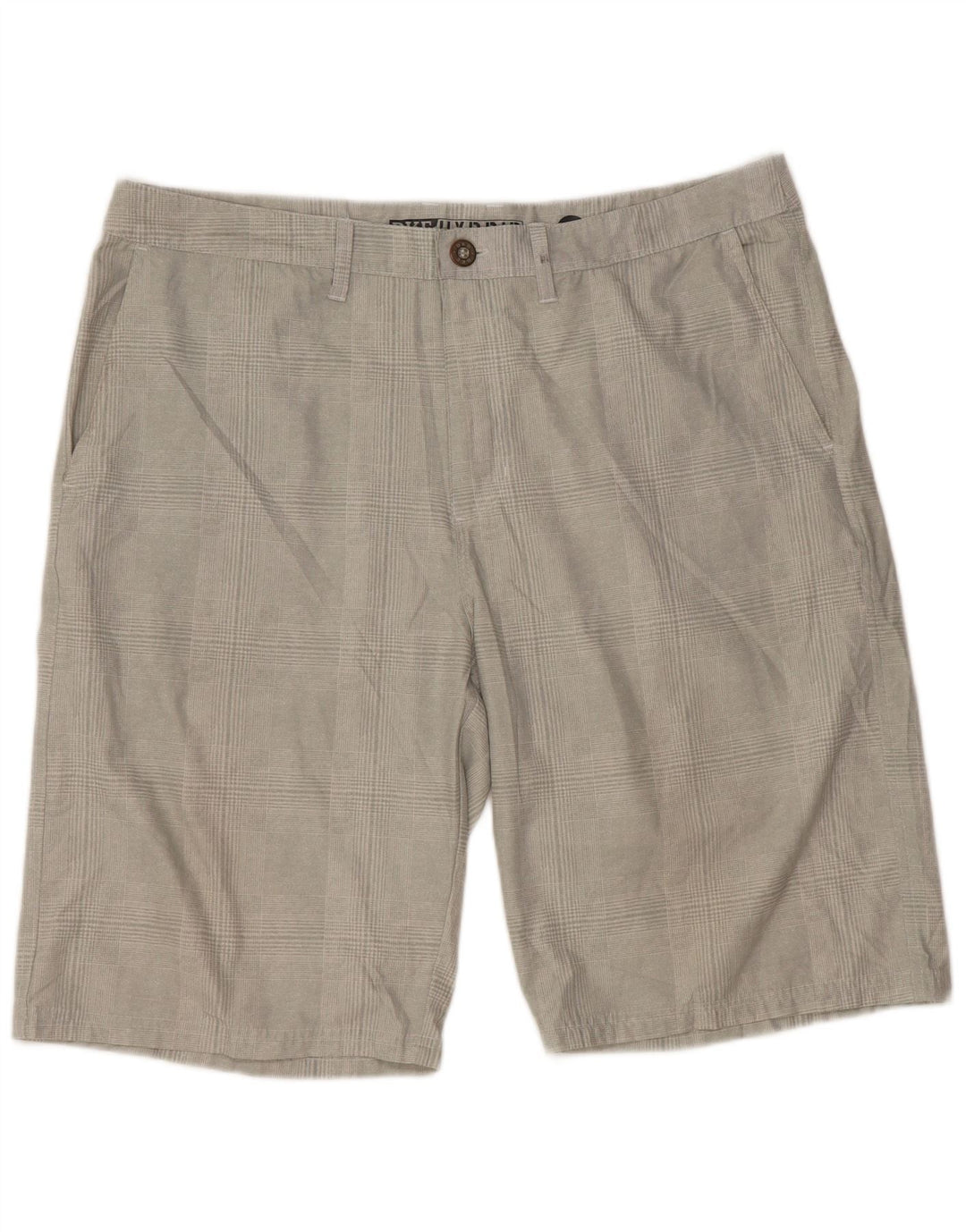 BKE Mens Athletic Fit  Chino Shorts W38 XL Grey Check