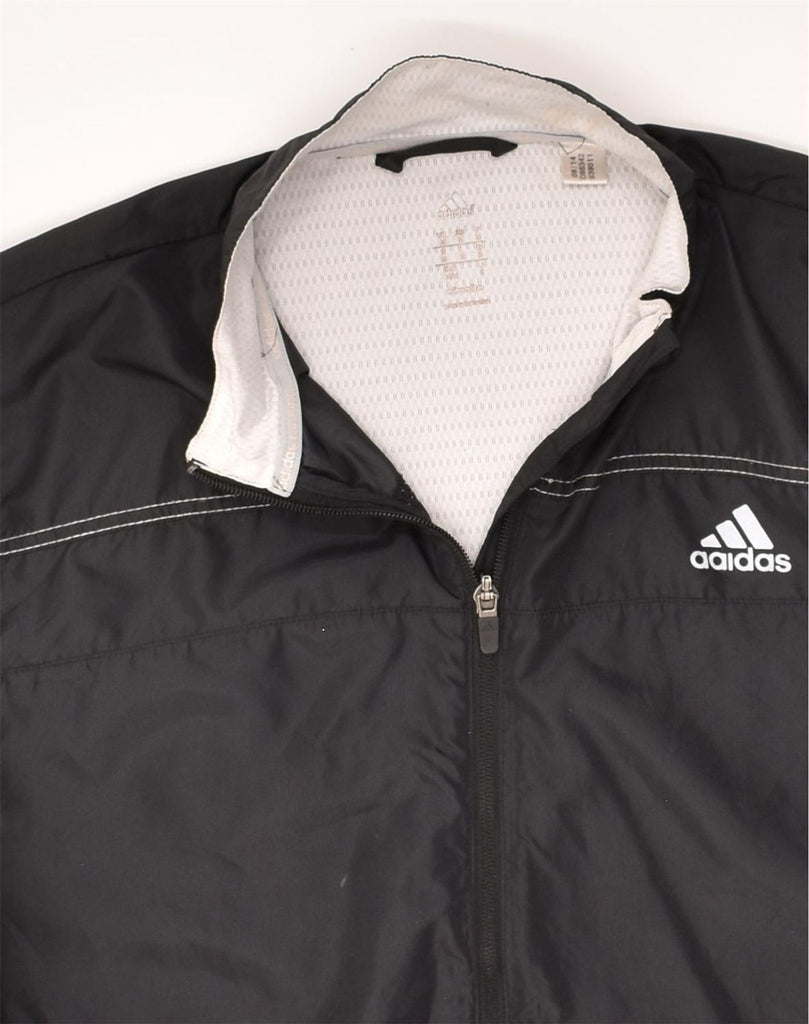 ADIDAS Mens Tracksuit Top Jacket UK 38/40 Medium Black Polyester | Vintage Adidas | Thrift | Second-Hand Adidas | Used Clothing | Messina Hembry 