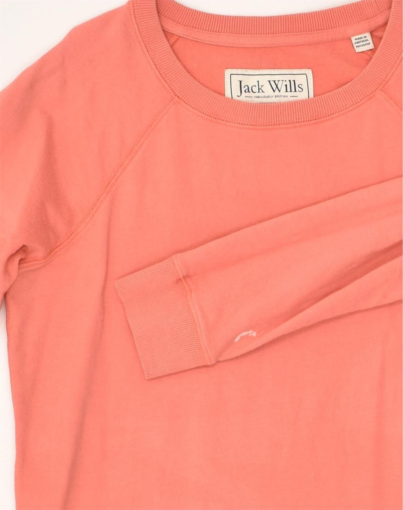 JACK WILLS Womens Sweatshirt Jumper UK 10 Small Orange Cotton | Vintage Jack Wills | Thrift | Second-Hand Jack Wills | Used Clothing | Messina Hembry 