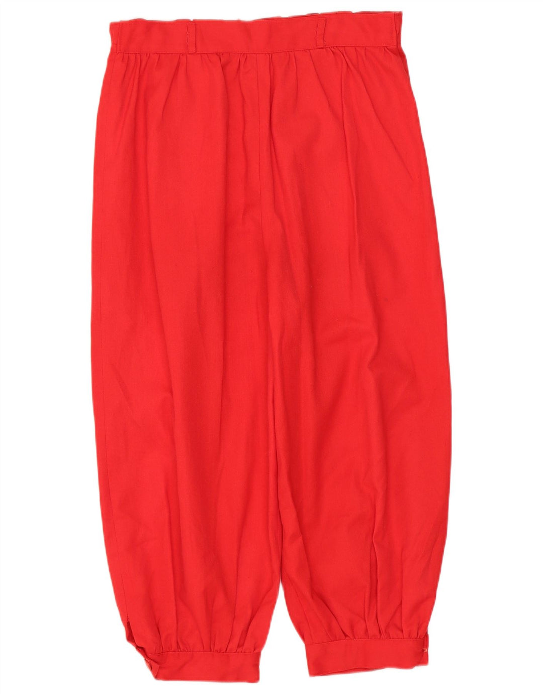 VINTAGE Womens High Waist Pegged Capri Trousers W28 L18 Red Polyester