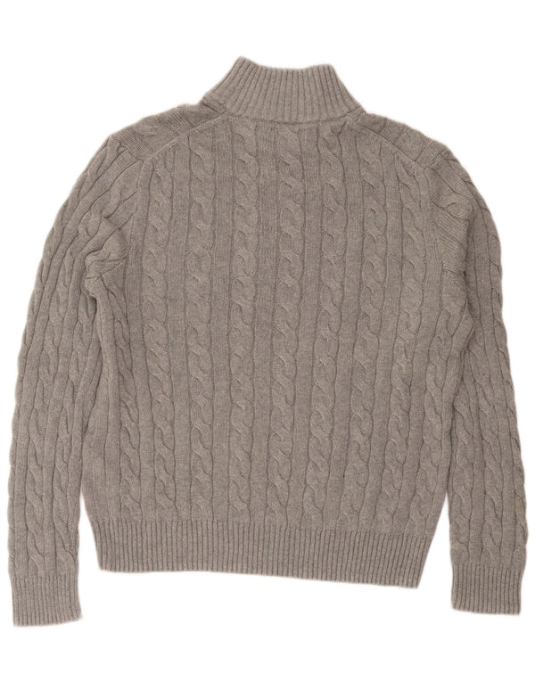 Polo Ralph Lauren Mens Zip Neck Jumper Sweater Large Grey Cotton