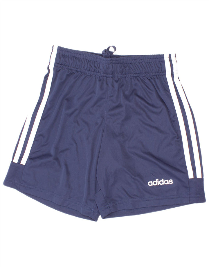 Adidas Boys Climalite Sport Shorts 9-10 Years Navy Blue Polyester