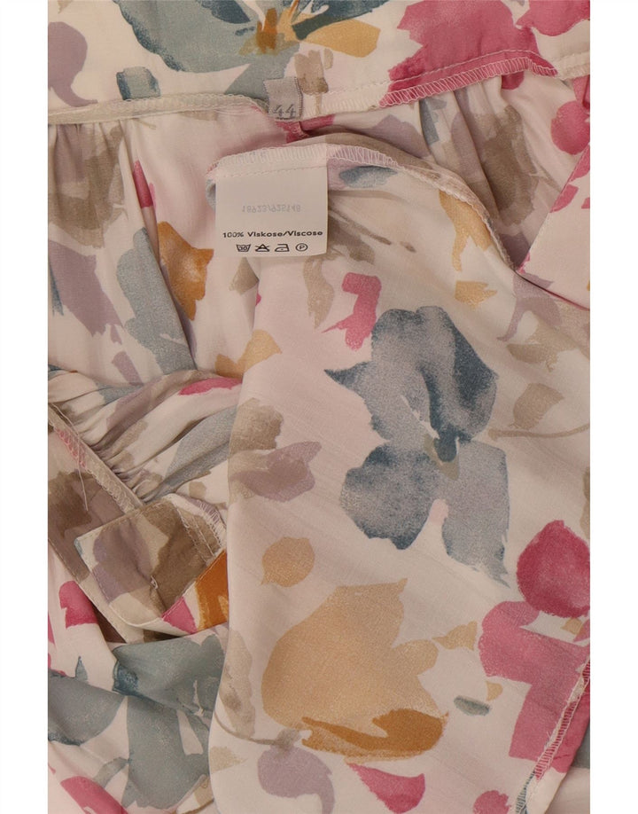 Vintage Womens Flared Skirt IT 44 Medium W31  Multicoloured Floral Viscose