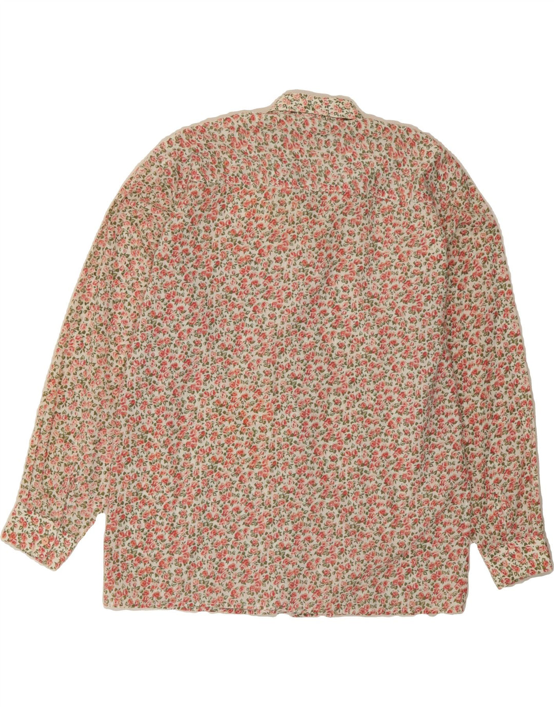 TIKIDA Womens Nortons Shirt UK 14 Medium Red Floral Polyester Vintage TIKIDA and Second-Hand TIKIDA from Messina Hembry 