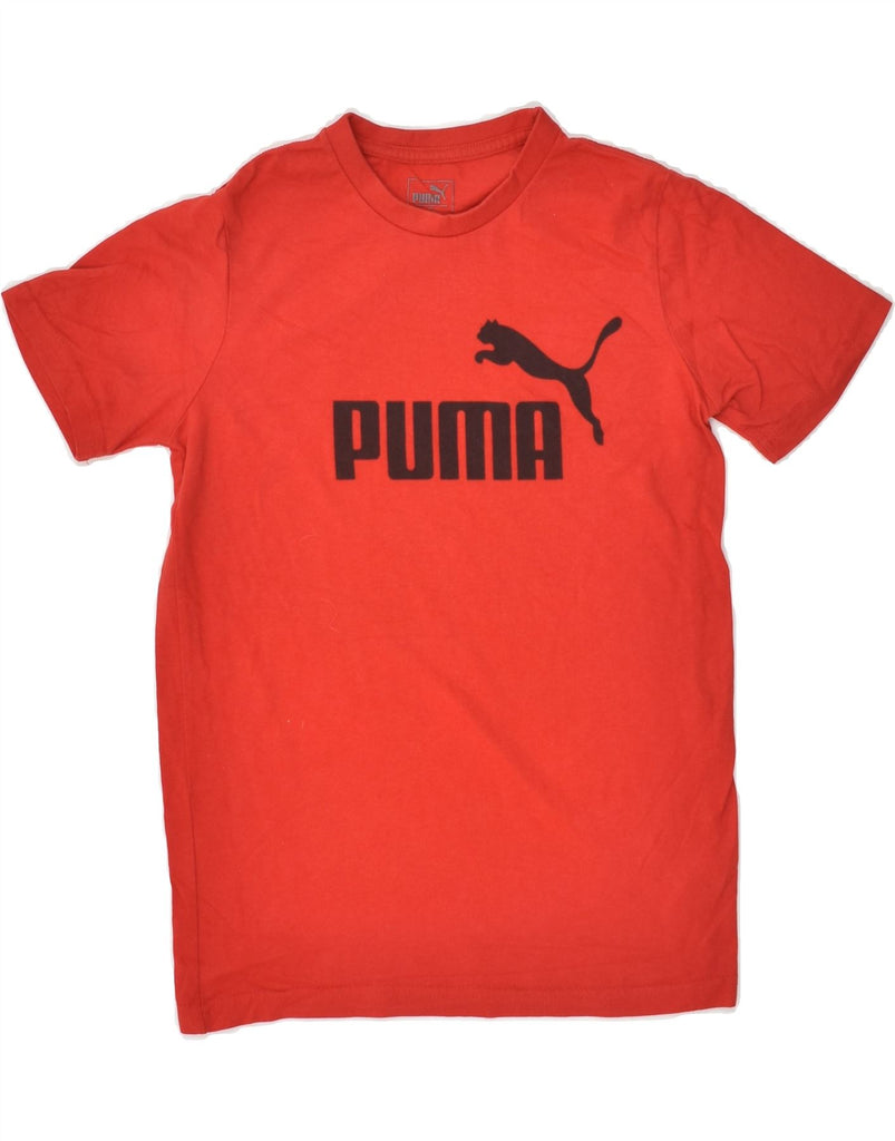 PUMA Boys Graphic T-Shirt Top 10-11 Years Medium  Red Cotton | Vintage Puma | Thrift | Second-Hand Puma | Used Clothing | Messina Hembry 