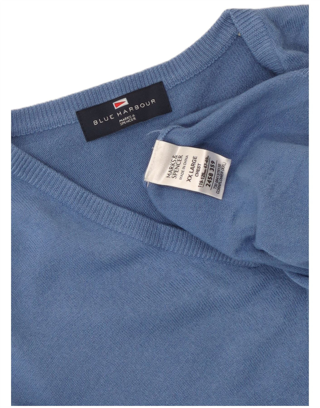 Marks & Spencer Mens Blue Harbour Vest Tank Top 2XL Blue Acrylic