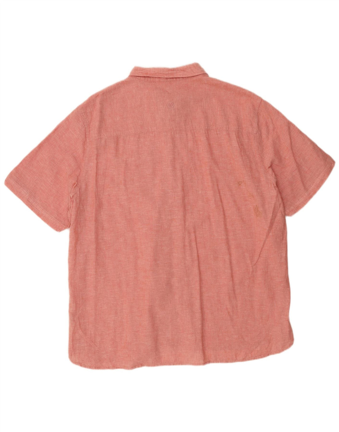 FAT FACE Mens Short Sleeve Shirt 2XL Pink Linen